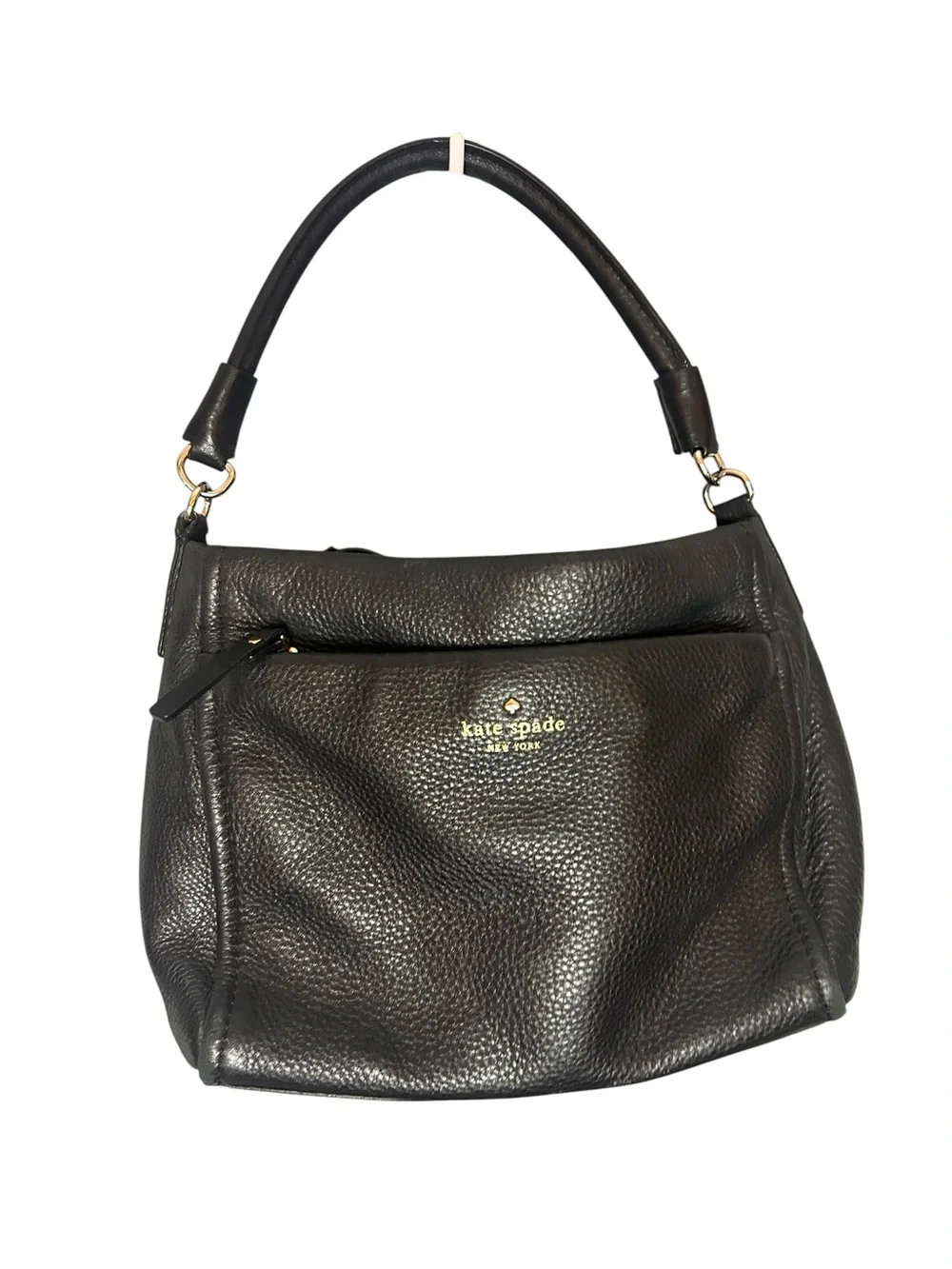 Kate Spade New York Black Pebbled Leather Shoulder Bag Hobo Purse
